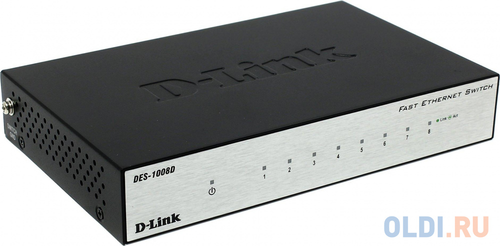 Коммутатор D-LINK  DES-1008D/L2B неуправляемый 8 портов 10/100Mbps коммутатор d link des 1005d o2b неуправляемый 5 портов 10 100mbps