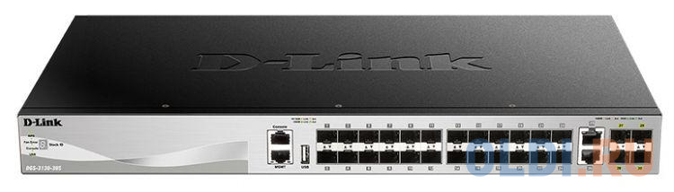

Коммутатор D-Link DGS-3130-30S/A1A Управляемый стекируемый коммутатор 3 уровня с 24 портами 1000Base-X SFP, 2 портами 10GBase-T и 4 портами 10GBase-X
