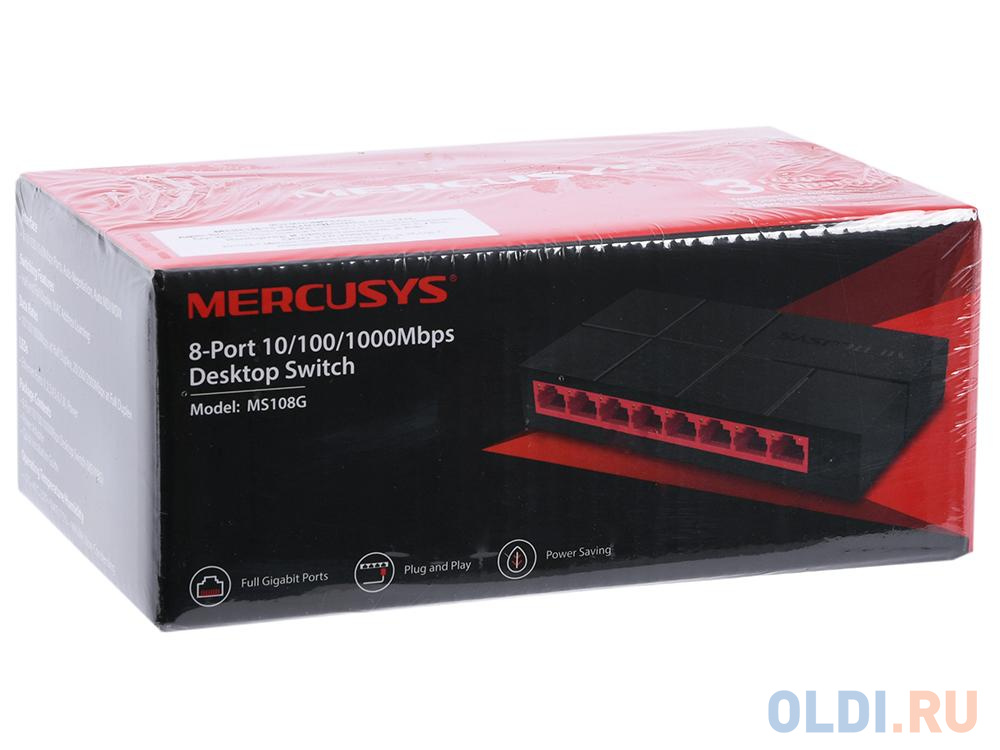 Коммутатор Mercusys MS108G 8-портовый 10/100/1000 Мбит/с настольный коммутатор - фото 4