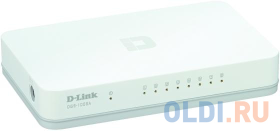 Коммутатор D-Link DGS-1008A/D2A Неуправляемый коммутатор с 8 портами 10/100/1000Base-T и функцией энергосбережения DGS-1008A/D2A - фото 1
