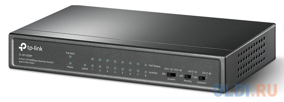 Коммутатор TP-Link TL-SF1009P 9x100Mb 8PoE+ 65W неуправляемый фото