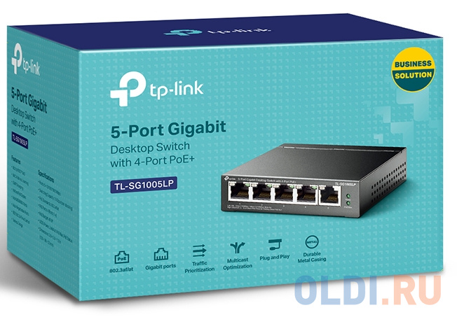 Коммутатор TP-Link TL-SG1005LP 5G 4PoE+ 40W неуправляемый фото