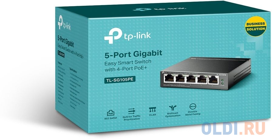 5-Port Gigabit Easy Smart Switch with 4-Port PoE+, metal case, desktop mount, PoE budget 65W, suppor TL-SG105PE - фото 4