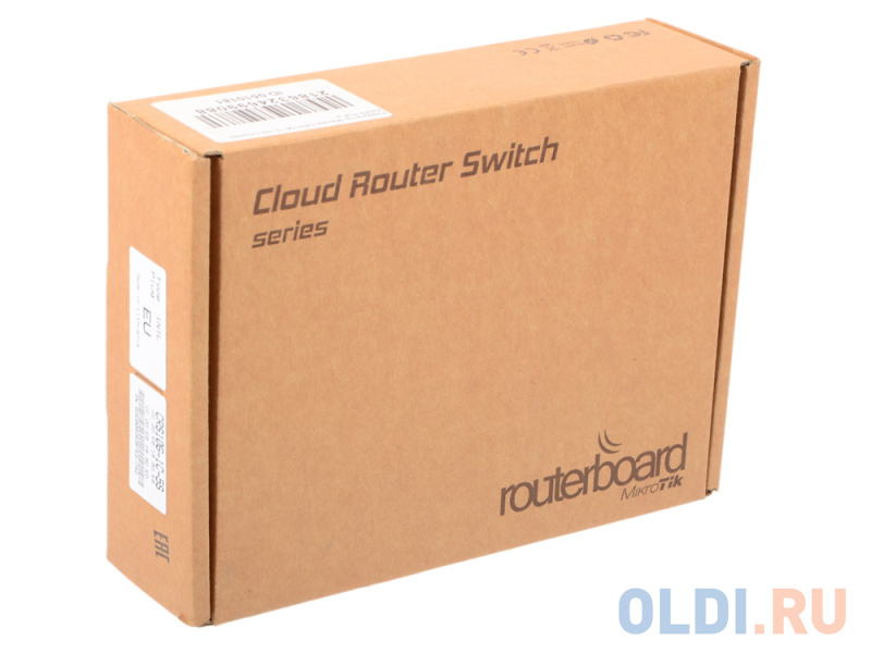 Коммутатор MikroTik CRS106-1C-5S Cloud Router Switch 106-1C-5S with QCA8511 400MHz CPU, 128MB RAM, lx Combo port (Gigabit Ethernet or SFP), 5 x SFP ca фото