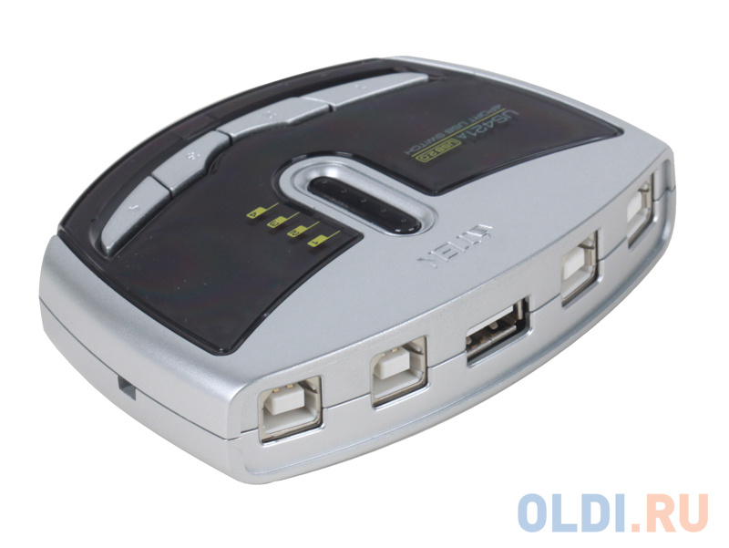 Переключатель Switch Aten 4 устройства USB, 4 1 устройства, с 1 шнуром AB Male, (USB 2.0) US421A-A7] от OLDI