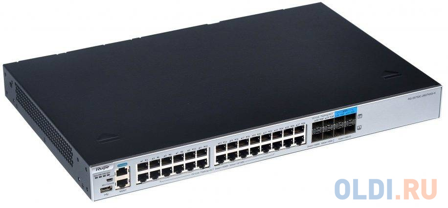 Коммутатор [RG-S5750C-28GT4XS-H] Ruijie Networks RG-S5750C-28GT4XS-H 28 10/100/1000 BASE-T ports,4 1G/10G SFP+ BASE-X ports, 2 extension slots, 2 modular power slots, required to purchase at leaset 1 power module - фото 1