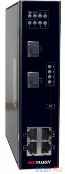 

Коммутатор Hikvision DS-3T0306P 4x100Mb 2SFP 4PoE+ 120W неуправляемый
