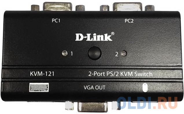 KVM-переключатель D-Link KVM-121/B1A 2-портовый KVM-переключатель с портами VGA и PS/2 фото