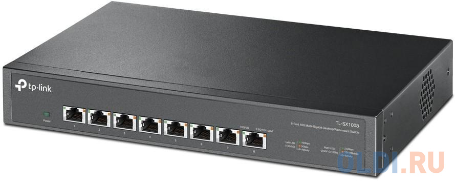 8-port Desktop/Rackmount 10G Unmanaged Switch, 8 100/1G/2.5G/5G/10G RJ-45 ports,  1 Fan with intelligent speed control, 100-240 VAC, 50/60 Hz TL-SX1008 - фото 2