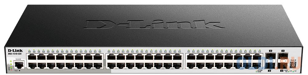 Коммутатор D-Link DGS-1510-52X/A2A Настраиваемый стекируемый коммутатор SmartPro уровня 2+ с 48 портами 10/100/1000Base-T и 4 портами 10GBase-X SFP+