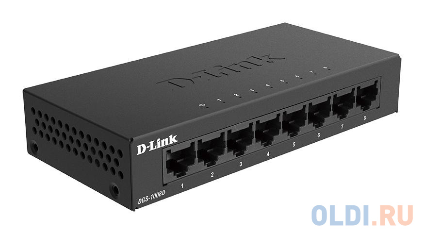D-Link DGS-1008D/K2A Неуправляемый коммутатор с 8 портами 10/100/1000 Base-T и функцией энергосбережения коммутатор d link dgs 1008p f1a 8g 4poe 80w неуправляемый