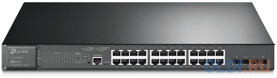 

TP-Link JetStream 28-портовый гигабитный управляемый коммутатор уровня 2+ с 24 портами PoE+, бюджет PoE: до 384 Вт