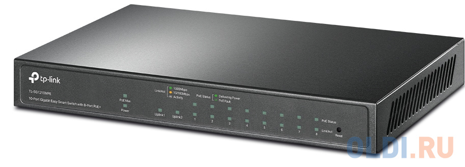 10-Port Gigabit Easy Smart Switch with 8-Port PoE+, размер 209 х 126 х 26 мм TL-SG1210MPE - фото 2