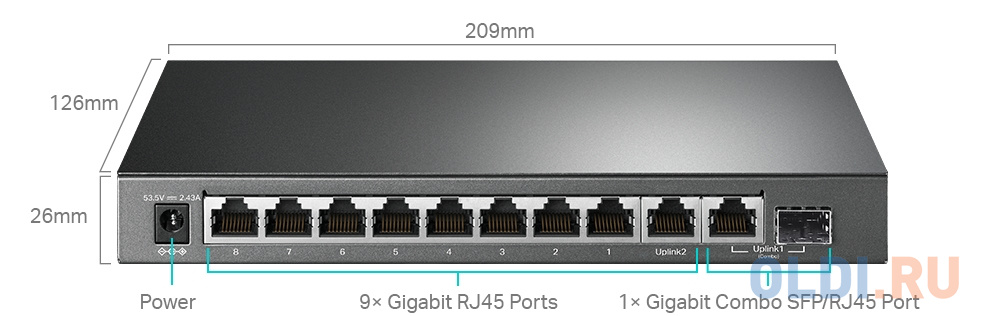 Коммутатор TP-Link TL-SG1210MPE 10G 8PoE+ 123W настраиваемый фото