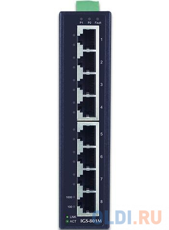 PLANET IP30 Slim type 8-Port Industrial Manageable Gigabit Ethernet Switch (-40 to 75 degree C)