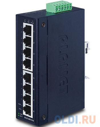 PLANET IP30 Slim type 8-Port Industrial Manageable Gigabit Ethernet Switch (-40 to 75 degree C) IGS-801M - фото 2