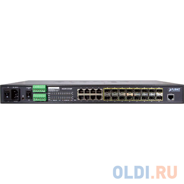 PLANET 16-Port 100/1000Base-X SFP + 8-Port 10/100/1000Base-T L2/L4 Managed Metro Ethernet Switch (AC+2 DC, DIDO) фото