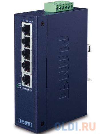 IP30 Slim Type 5-Port Industrial Fast Ethernet Switch (-40 to 75 degree C) ISW-501T - фото 2