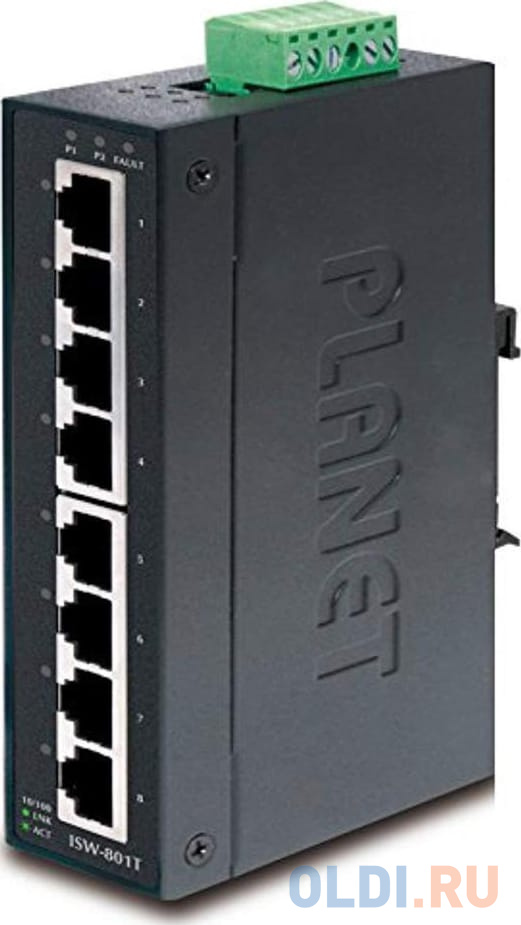 IP30 Slim Type 8-Port Industrial Fast Ethernet Switch (-40 to 75 degree C)