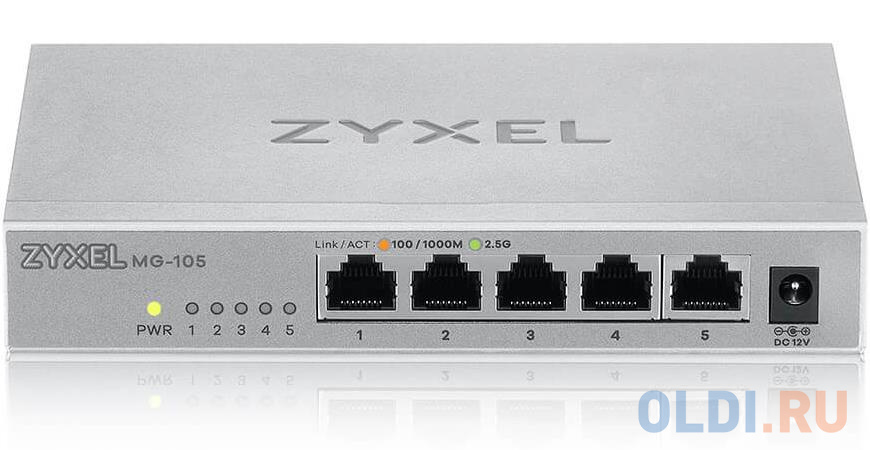 Zyxel MG-105 multi-gigabit switch, 5x1 / 2.5GE, desktop, silent MG-105-ZZ0101F - фото 1
