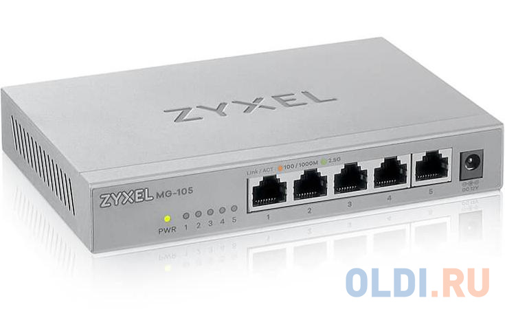 Zyxel MG-105 multi-gigabit switch, 5x1 / 2.5GE, desktop, silent MG-105-ZZ0101F - фото 3