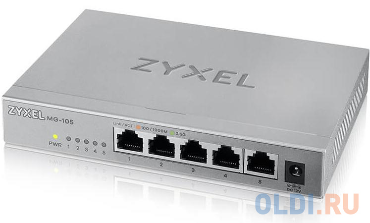 Zyxel MG-105 multi-gigabit switch, 5x1 / 2.5GE, desktop, silent MG-105-ZZ0101F - фото 4