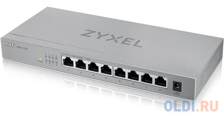 Zyxel MG-108 multi-gigabit switch, 8x1 / 2.5GE, desktop, silent MG-108-ZZ0101F - фото 4