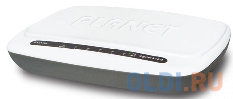 PLANET 5-Port 10/100/1000Mbps Gigabit Ethernet Switch (External Power) - Plastic Case planet 19 24 port 10 100 1000t 802 3at poe 2 port 1000x sfp unmanaged gigabit ethernet switch 220w