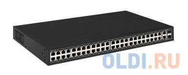 OSNOVO 48 портовый PoE коммутатор, 48*10/100 Base-T PoE, 2*GE Combo Uplink, PoE на порт до 30W, суммарная мощность PoE до 700W