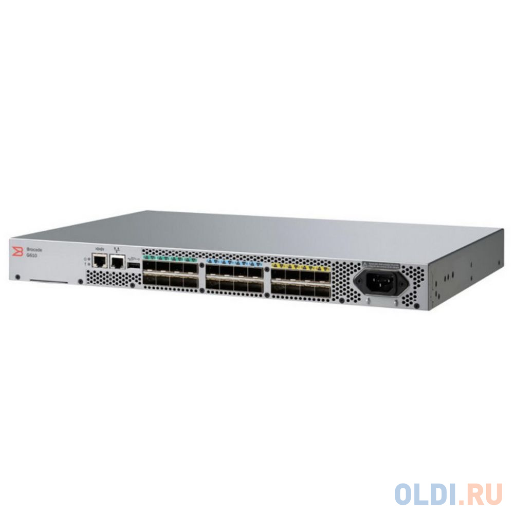 

Brocade G610S 24-port FC Switch, 8-port licensed, 8x 32Gb SWL SFP+, 1 PS, Rail Kit (+Рельса белая коробка)
