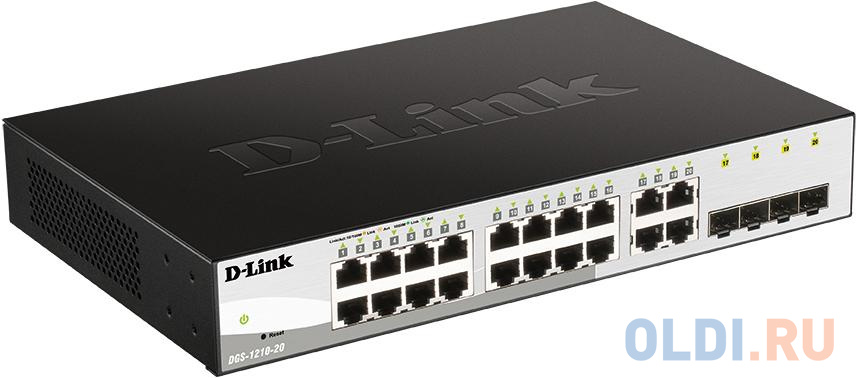 D-Link DGS-1210-20/F2A Настраиваемый коммутатор WebSmart с 16 портами 10/100/1000Base-T и 4 комбо-портами 100/1000Base-T/SFP фото