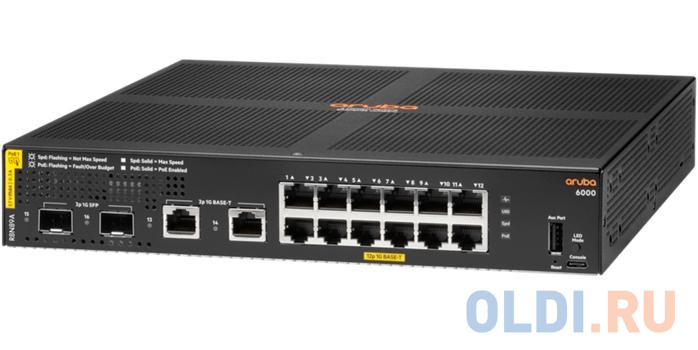 Коммутатор HPE Aruba 6000 R8N89A#ABB 2SFP 12PoE 139W управляемый фото