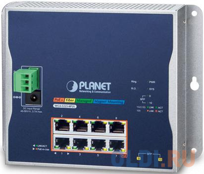PLANET WGS-5225-8P2S IP30, IPv6/IPv4, L2+ 8-Port 10/100/1000T 802.3at PoE + 2-Port 1G/2.5G SFP Wall-mount Managed Switch (-40~75 degrees C, dual power 1pc lcd projector ceiling wall mount bracket 360 degrees rotate camcorder holder aluminum alloy 5kg safety load stand accessorie
