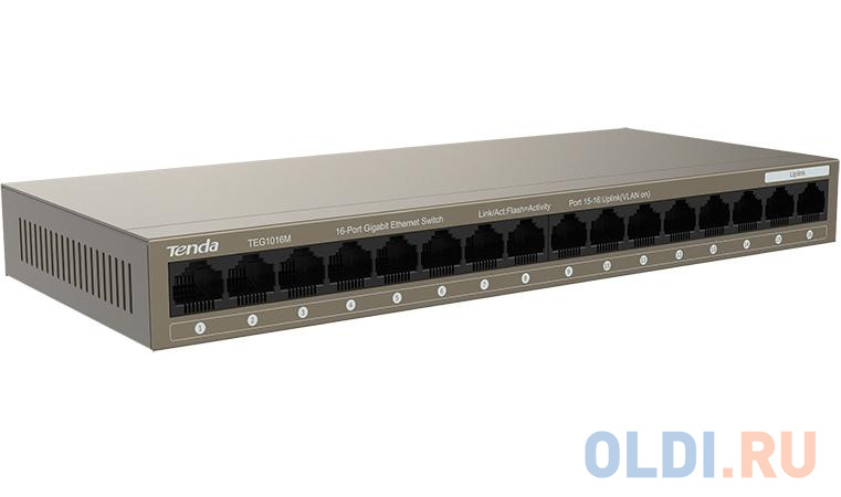 Tenda TEG1016M неуправляемый 16-портовый коммутатор Gigabit Ethernet - фото 2