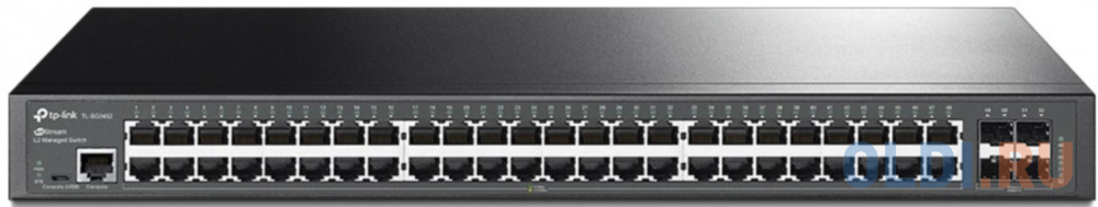 TP-Link JetStream 48-портовый гигабитный управляемый коммутатор PoE+ уровня 2+ с четырьмя слотами SFP+ 10 Гбит/с, бюджет PoE - 500 Вт TL-SG3452XP - фото 1