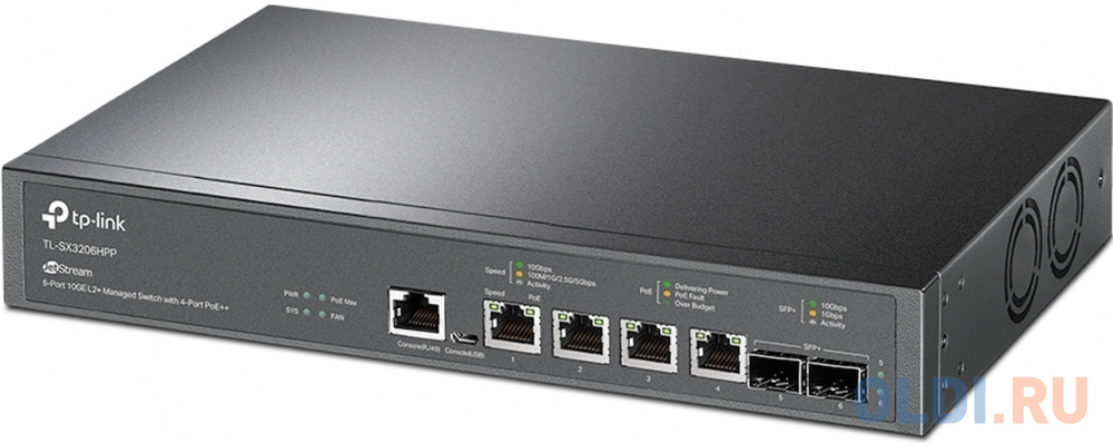 TP-Link TL-SX3206HPP JetStream управляемый коммутатор 10 Гбит/с уровня 2+ с четырьмя портами PoE++ и двумя слотами SFP+ фото