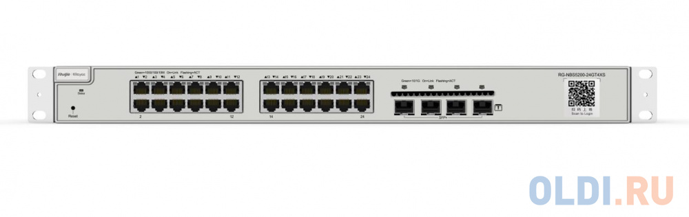 Reyee 24-Port 10G L2+ Managed Switch, 24 Gigabit RJ45 Ports, 4 *10G SFP+ Slots,19-inch Rack-mountable Steel Case, Static Routing ruijie next gen wireless controller 8 port 10 100 1000base t 2 ge sfp combo ports 32 aps license included by default maximum 320 aps license or m