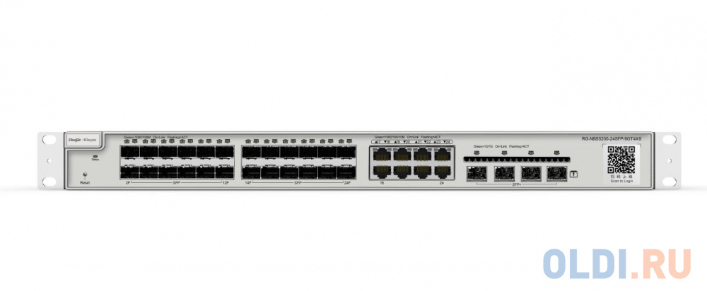 Reyee 24-Port SFP L2 Managed Switch, 24  SFP Slots, 8 Gigabit RJ45 Combo Ports, 4 *10G SFP+ Slots, 19-inch Rack-mountable Steel Case ruijie next gen wireless controller 8 port 10 100 1000base t 2 ge sfp combo ports 32 aps license included by default maximum 320 aps license or m