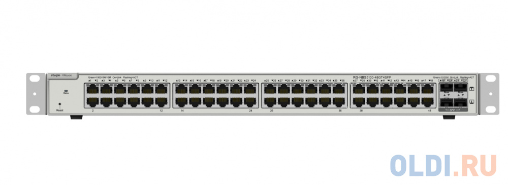 Reyee 48-Port 10G L2+ Managed Switch, 48 Gigabit RJ45 Ports, 4 *10G SFP+ Slots,19-inch Rack-mountable Steel Case, Static Routing display rack for supermarke poster metal stand store show table top stainless steel