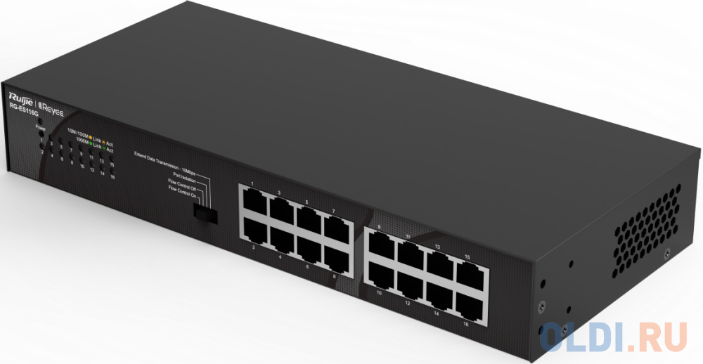 Ruijie Reyee 16-Port 10/100/1000 Mbps Desktop SwitchPORT:16 10/100/1000 Mbps RJ45 PortsDesktop Steel Case RG-ES116G - фото 3