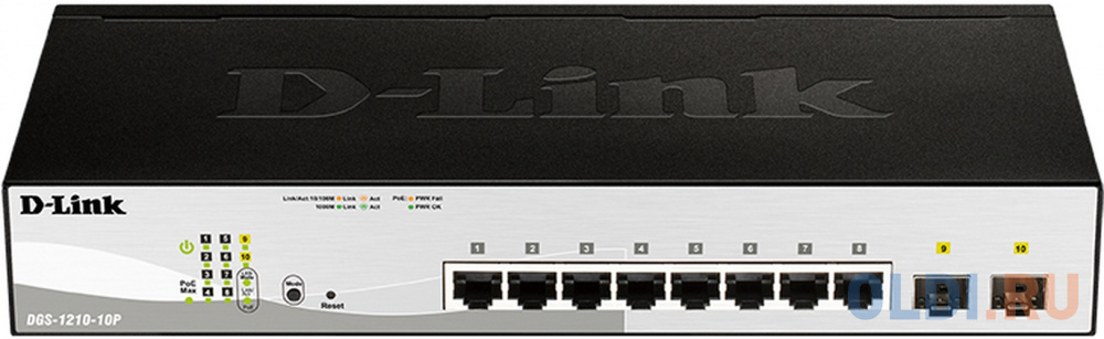 Коммутатор D-Link DGS-1210-10P/F3A 8G управляемый tp link tl sl1311mp настольный коммутатор на 8 poe портов 10 100 мбит с и 3 гигабитных порта