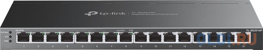 TP-Link TL-SG2016P JetStream 16-портовый гигабитный коммутатор Smart с 8 портами PoE+ - фото 1