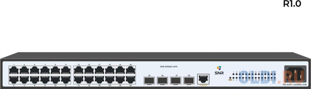 Управляемый коммутатор уровня 2, 24 порта 10/100/1000Base-T и 4 порта 100/1000BASE-X (SFP)