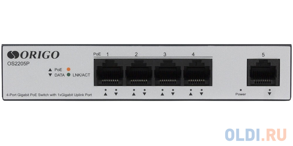 Unmanaged Switch 4x1000Base-T PoE, 1x1000Base-T, PoE Budget 60W, Long-range PoE up to 250m, metal case OS2205P/60W/A1A - фото 2