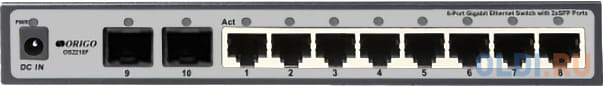 Unmanaged Switch 8x1000Base-T, 2x1000Base-X SFP, metal case