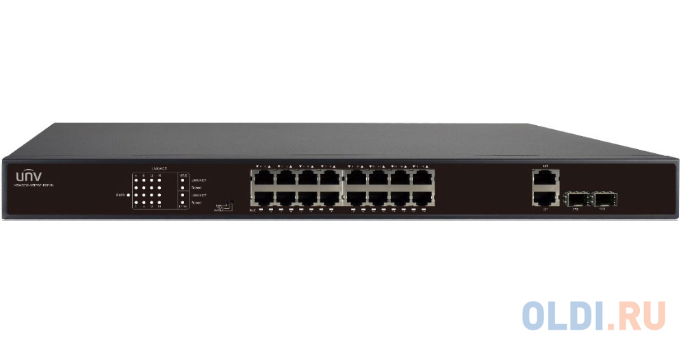 Коммутатор доступа UNV 16х100Mbps PoE(RJ45)+2х1000Mbps (Combo), PoE бюджет макс. до 250 Вт