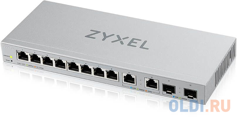 Коммутатор/ Zyxel XGS1210-12 Multi-Gigabit Smart L2 Switch, 8xGE, 2x1/2.5GE, 2xSFP+, Desktop, Silent XGS1210-12-ZZ0102F - фото 3