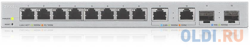 Коммутатор/ Zyxel XGS1210-12 Multi-Gigabit Smart L2 Switch, 8xGE, 2x1/2.5GE, 2xSFP+, Desktop, Silent XGS1210-12-ZZ0102F - фото 7