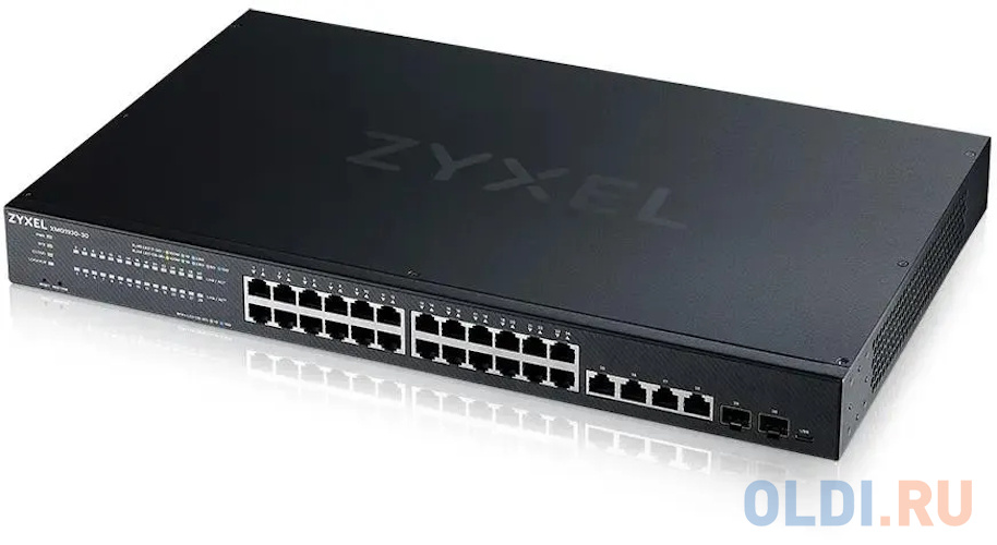 Коммутатор/ Zyxel NebulaFlex XMG1930-30 Hybrid Smart L2+ Switch, rack 19", 24xRJ-45: 1/2.5G, 4xRJ-45: 1/2.5/5/10G, 2xSFP+, standalone/cloud manag
