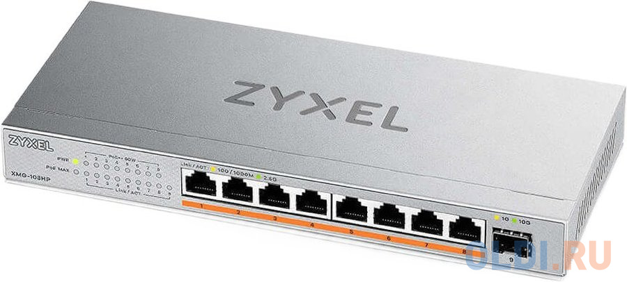 Коммутатор Zyxel XMG-108HP-EU0101F 8x2.5Гбит/с 1SFP+ 8PoE++ 100W неуправляемый - фото 1